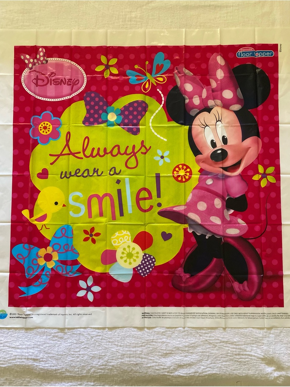 Disney Minnie Mouse Floor Topper 4 Ct Disposable Party Decor 37.5in